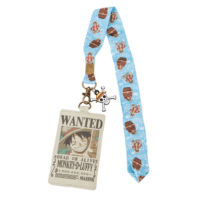 Loungefly One Piece Luffy Wanted Poster Lanyard with Card Holder